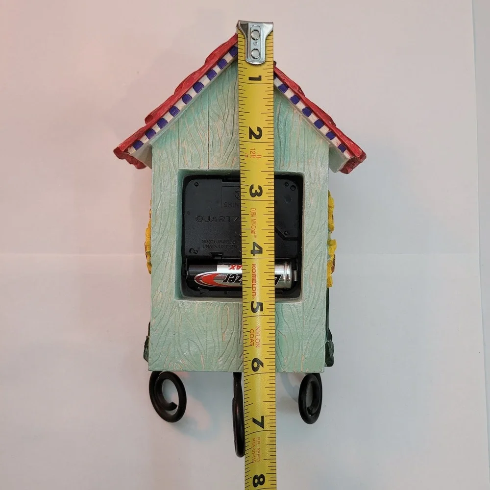 Russ Berrie Birdhouse Table Clock Quartz Sunflower Blue Bird Vintage Decor‎